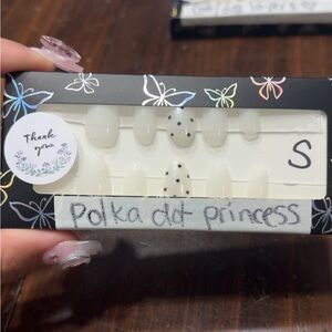 Polka dot princess gel x nails